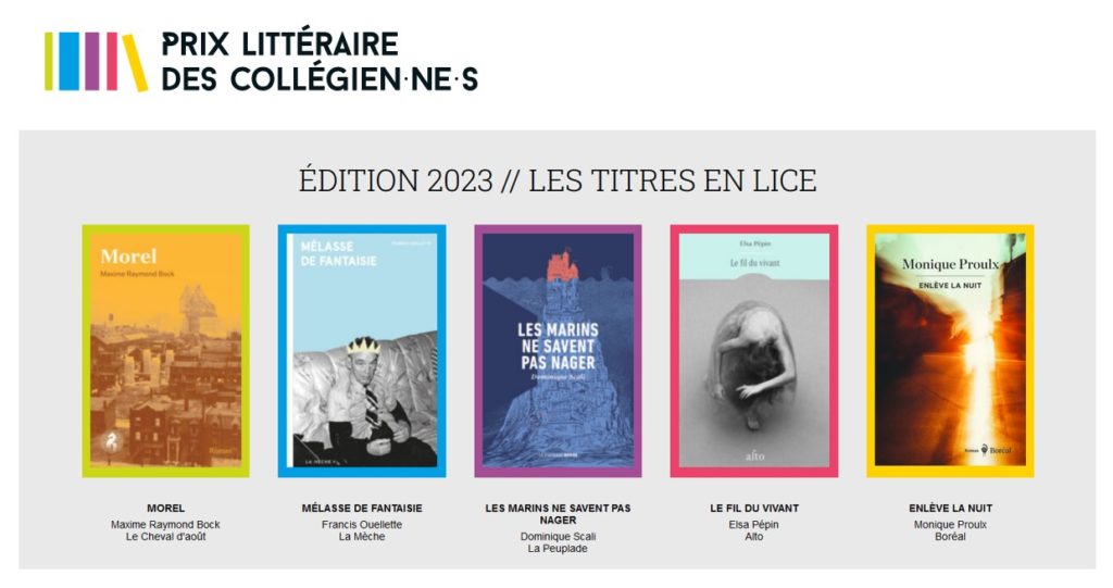 Finalistes du Prix littéraire des collégien·ne·s 2023