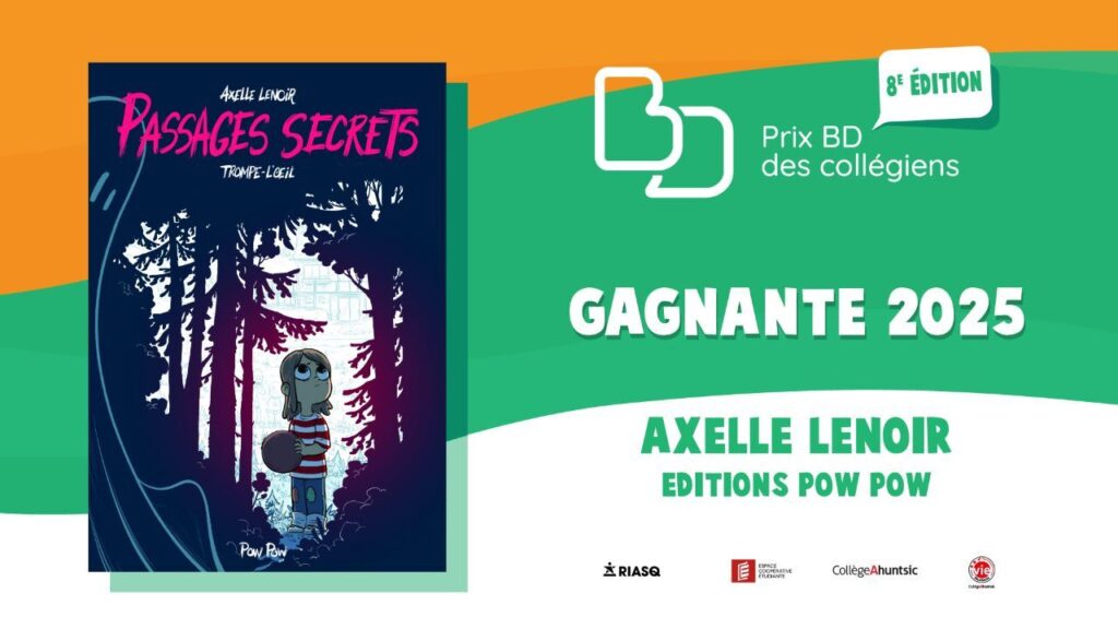 « Passages secrets. Tome 1, Trompe l’œil » d’Axelle Lenoir remporte la 8e édition du Prix BD des collégiens