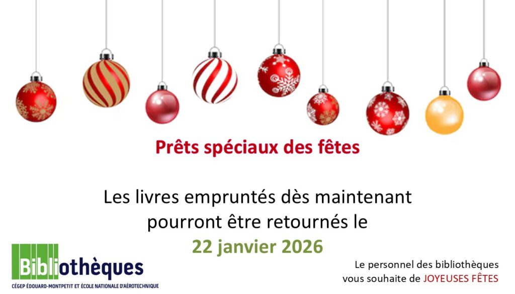 Profitez dès maintenant de prêts de livres d’une durée prolongée pour le temps des fêtes !
