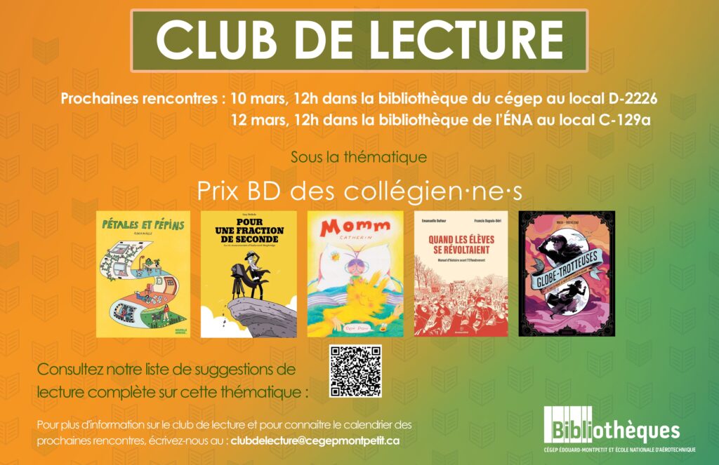 Le Prix BD des collégien(ne)s, le thème de notre prochain club de lecture!
