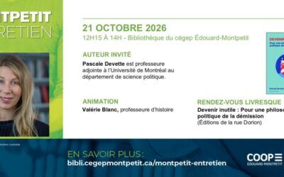 Ce mercredi : Pascale Devette est l&rsquo;invitée du Montpetit entretien