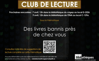 Des livres bannis près de chez vous, le thème de notre prochain club de lecture!