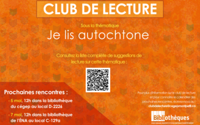 Je lis autochtone, le thème de notre prochain club de lecture!