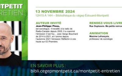 Jean-Philippe Pleau est l’invité du prochain Montpetit entretien