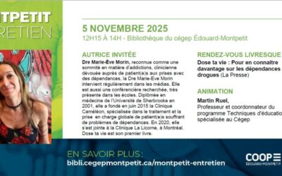 Ce mercredi, Dre Marie-Ève Morin est l’invitée du Montpetit Entretien